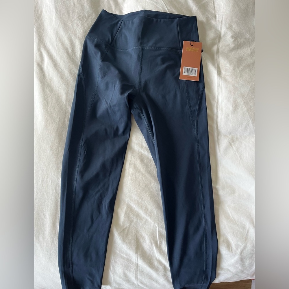 girlfriend collective navy blue leggings size M
